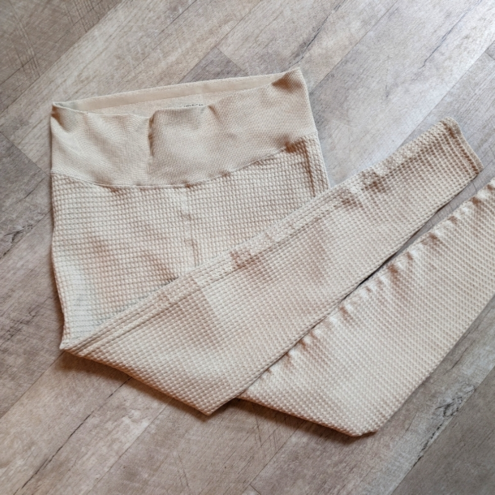 Good American High waist Cream Leggings S 4